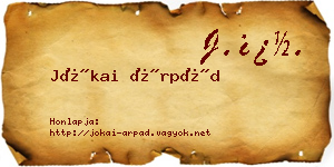 Jókai Árpád névjegykártya